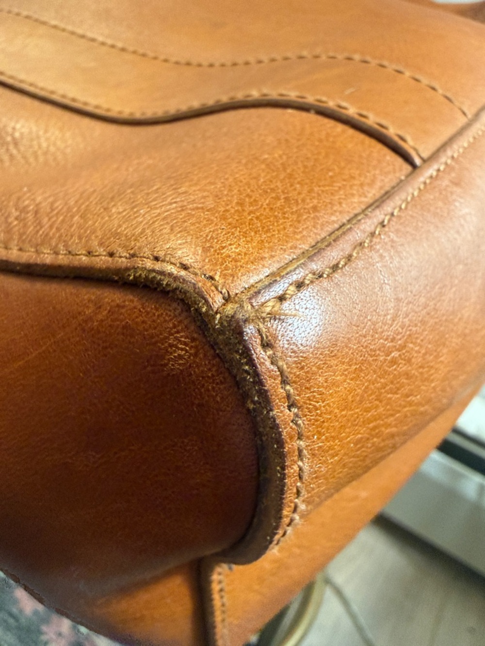 Madewell The Prague satchel crossbody in a cognac brown leather. - Picture 12 of 16
